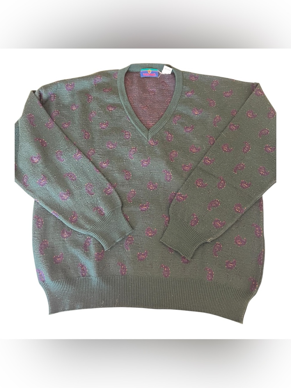 Vintage Woodward 100% merino wool hunter green sweater 2X